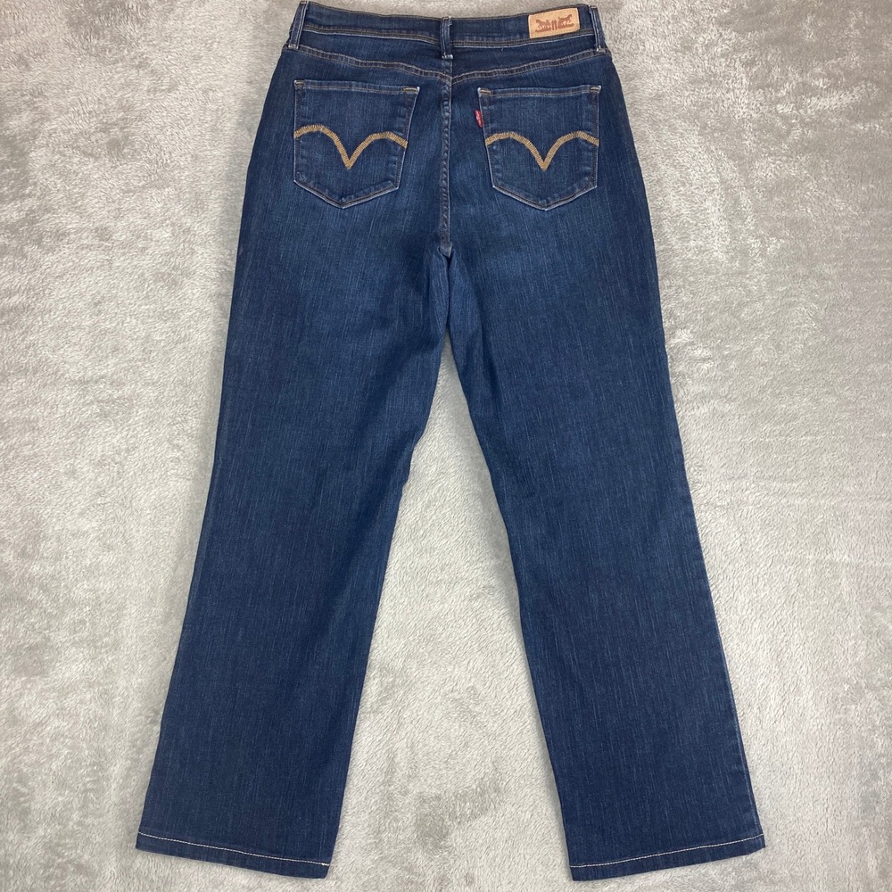 Levi's Women's 512 Perfectly Slimming Straight‎ Leg Jeans Dark Wash Size 10 - Picture 2 of 16
